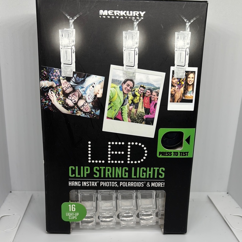 Merkury Innovations LED Clip String Lights - Black